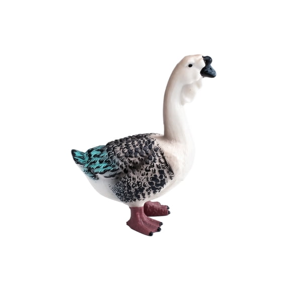 Realistic Grey Goose Figurine, Lifelike Garden Statue & Outdoor Lawn Decor, Weatherproof PVC Yard Ornament for Patio Pond Farmhouse Home Desktop Accent