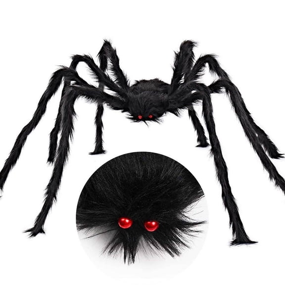 Realistic Hairy Giant Spider Real Large Spiders for Halloween Outdoor Decoration House Prank Prop 59in