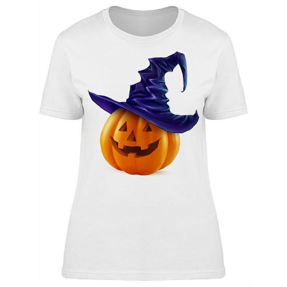 Realistic Halloween Pumpkin Art T-Shirt Women -Image by Shutterstock, Female Medium
