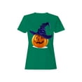 thumbnail image 1 of Realistic Halloween Pumpkin Art T-Shirt Women, 1 of 3