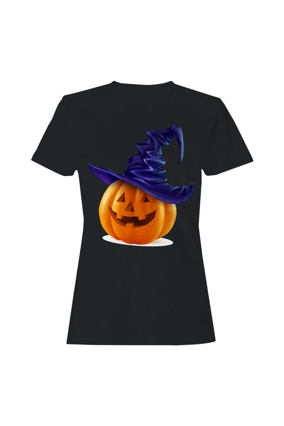 Realistic Halloween Pumpkin Art T-Shirt Women