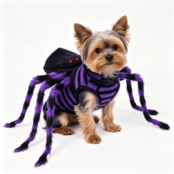 Realistic Halloween Spider Dog Costume Adjustable Self-Adhesive Straps, Funny Dog Halloween Costumes, Halloween Pet Parades Photo Sessions