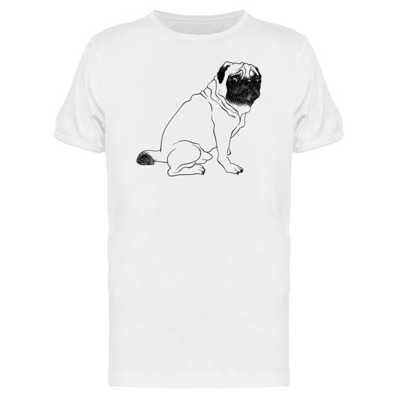 Realistic Hand-Drawn Pug Tee Men's -Image by Shutterstock