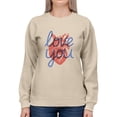 thumbnail image 1 of Realistic Heart Love You Sweatshirt Women -Image by Shutterstock, Female Medium, 1 of 4