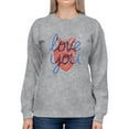 thumbnail image 1 of Realistic Heart Love You Sweatshirt Women -Image by Shutterstock, Female Small, 1 of 4