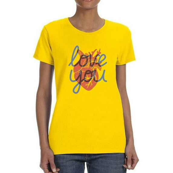 Realistic Heart Love You T-Shirt Women -Image by Shutterstock, Female 5X-Large