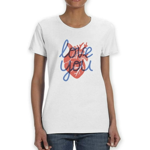 Realistic Heart Love You T-Shirt Women -Image by Shutterstock, Female x-Large