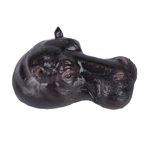 Realistic Hippo Head Float Decor Aquarium Ornament, Resin Waterscape Accent for Natural Themes, Indoor Pond Display and Layout Detail