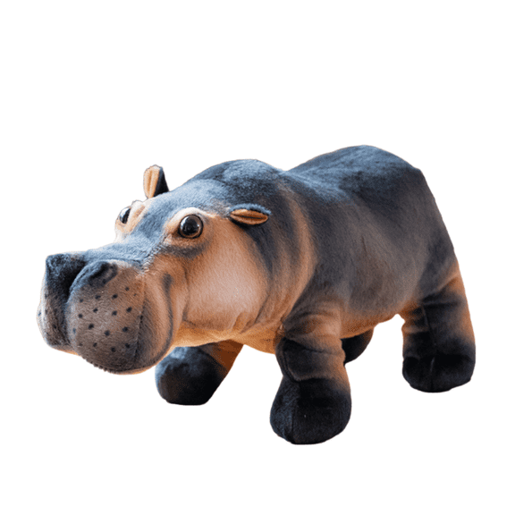 Realistic Hippo Plush Toy Soft Gray Hippo Stuffed Animal Sensory Comfortable Plush Pillow Toy Gift