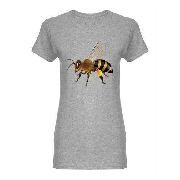 Realistic Honey Bee Design  Shaped T-Shirt Women -Image by Shutterstock, Female x-Large
