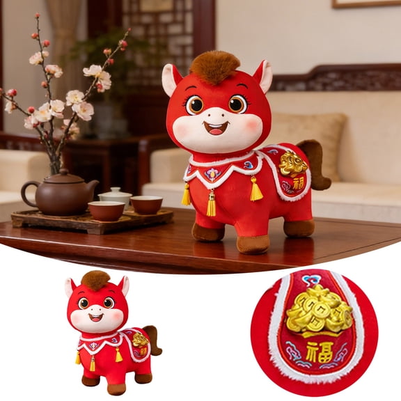 Realistic Horse Plush Toy, Brown Mare Stuffed Animal Doll, Soft Cuddly Pony Pillow Buddy for Nap Time, Lifelike Farm Animal Plush for K-ids Fans, Valentines Day Gift