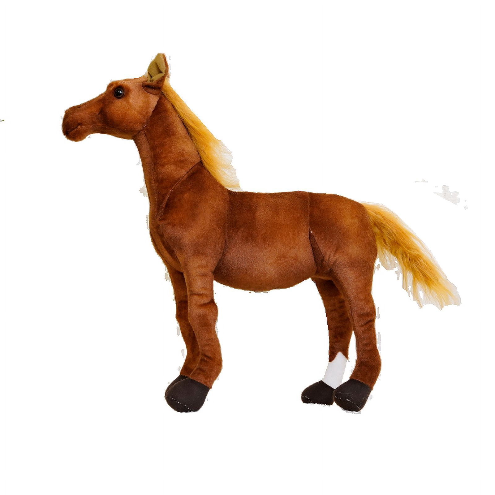Realistic Horse Plush Toy, Soft Lifelike Stuffed Horse, Detailed Equestrian Plushie for Kids, Adults & Horse Lovers, Perfect Birthday, Christmas & Equestrian Gift