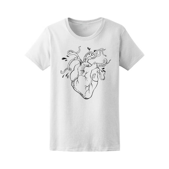 Realistic Human Heart Doodle T-Shirt Men -Image by Shutterstock, Male Large
