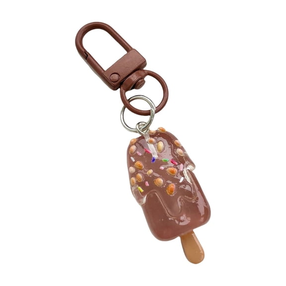 Realistic Ice Cream Keychain Handcrafted Resin Keyring Lovely Backpack Decoration Trendy Gift For Teens Girls Women