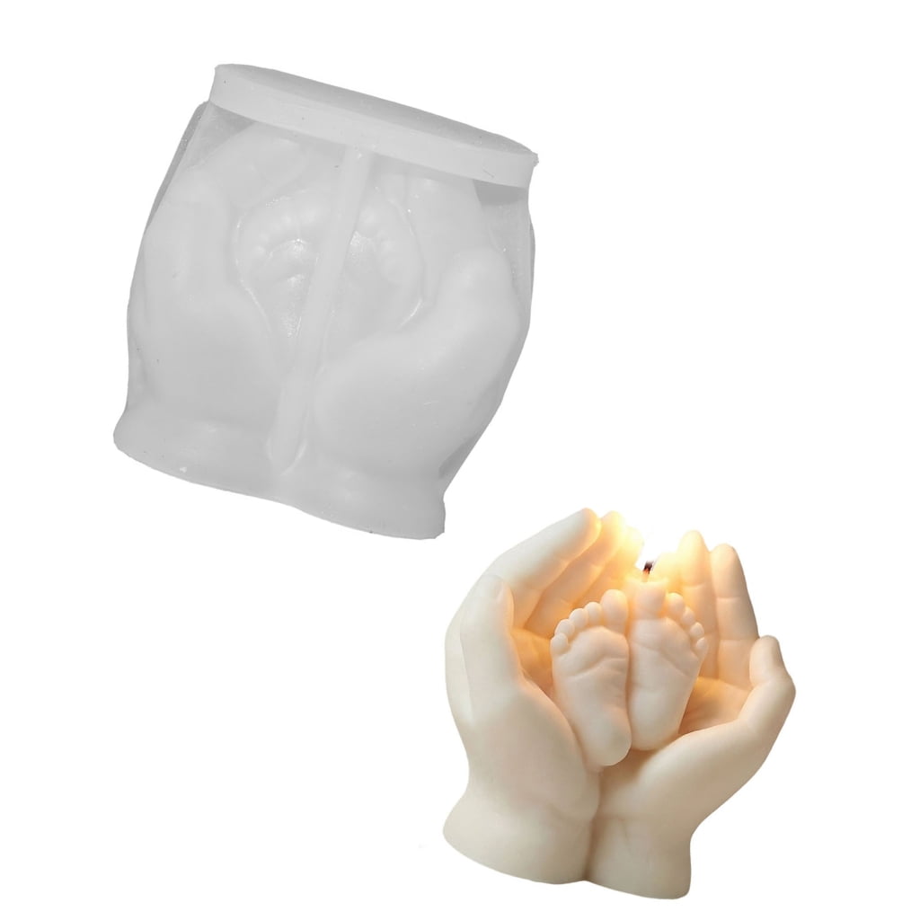 Realistic Infant Footprint Shape Silicone Mold 3D Feet Silicone Mold ...