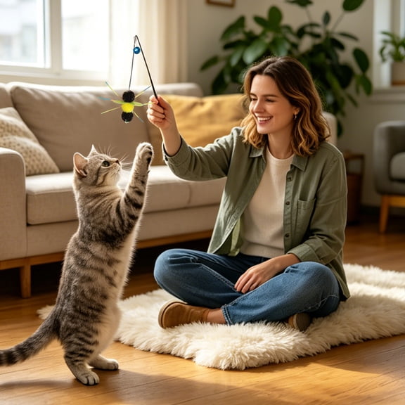 Realistic Insect Cats Toy Refill Head Crawling Bug Shape Replacement Tips For Wand Pet Teaser Attachment Natural Colorful Fly Beetles Shape Excluding Rod