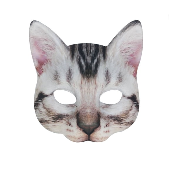 Realistic Kitty Cat Masks,Half Face Animal Cat Mask for Halloween Christmas Easter Animal Costume Party Accessory