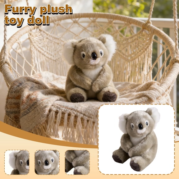 Realistic Koala Stuffed Plush toy, Soft Furry Fabric, detailed Facial & Limb design, for Kids’ Holiday Presents, Birthday Surprises, Daily Companion Playsets, Bedroom decor &