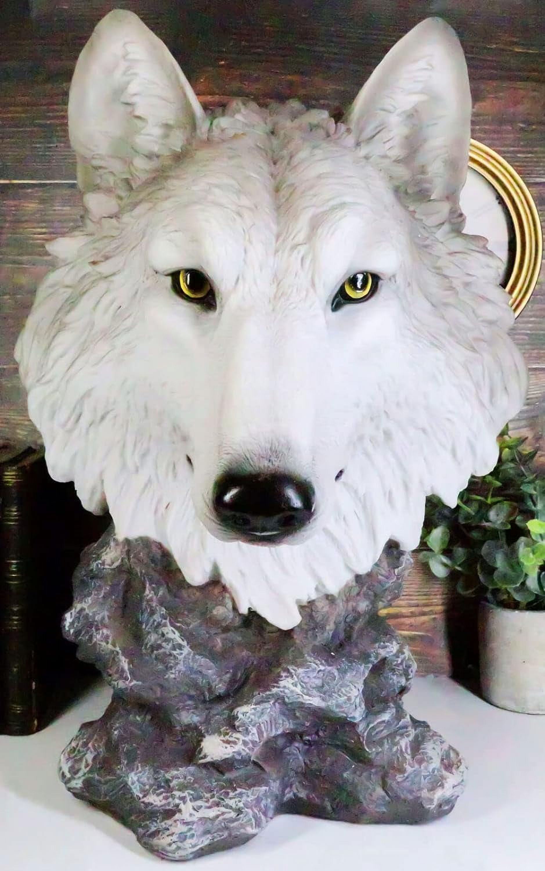 Realistic Large Gray Head Bust Statue 16" Tall Timber Bloodlust Pack