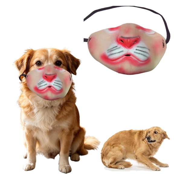 Realistic Latex Dog Face Mask for Small and Medium Pets, Funny Costume Muzzle Accessory