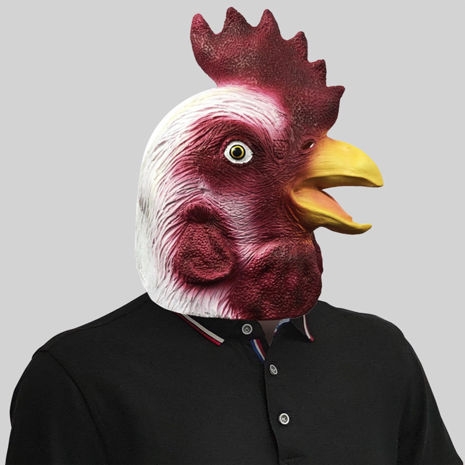 Realistic Latex Rooster Mask Funny Chicken Head Costume for Adult ...