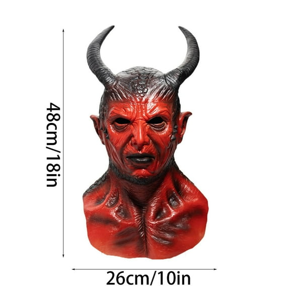 Realistic Latex with Horns Scary Prop for Halloween Pranks and Party