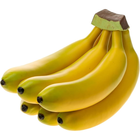 Realistic Lifelike Artificial Banana Bunch Simulation Fruit Decorative Fake Food Model Display Photography Props Kitchen Wedding Home Party Decor - 6 Heads