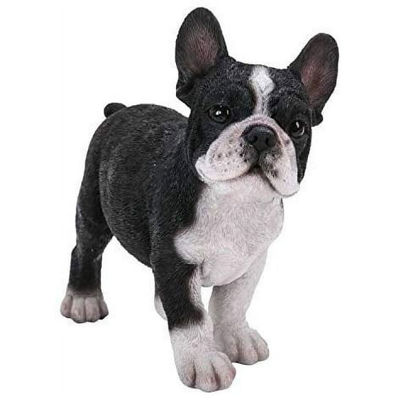 Realistic Lifelike Black French Bulldog Frenchie Puppy Dog Figurine Pet Pal