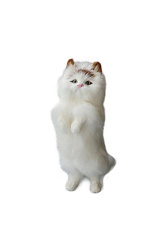 Realistic Lifelike Cat Animals Model Plush Toy Stuffed Fluffy Doll Kid Xmas Gift
