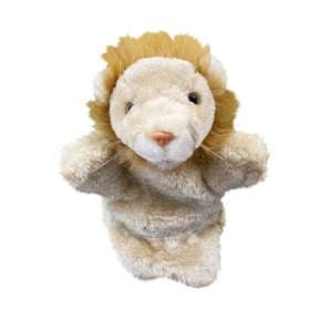 Realistic Lion Hand Puppet Plush Toy for Interactive Theater and Storytelling Soft Animal Figure Glove for Social Skills Development and Fun Role Play, 10 Inch