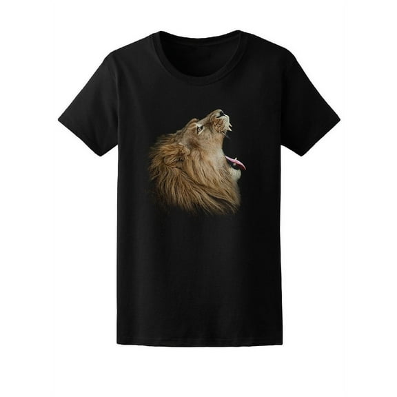 Realistic Lion Yawning T-Shirt Men -Image by Shutterstock, Male XX-Large