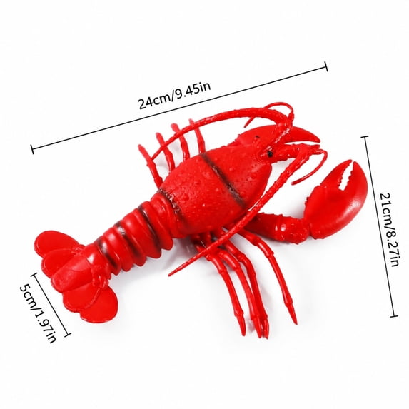 Realistic Lobster Squishy Squeeze Sensory Fidget Item, Soft Rubber Inspired Novelty Sea Creature Desk Companion For Home School Travel, Party Favor, Birthday Holiday Gift For Adults And Teens
