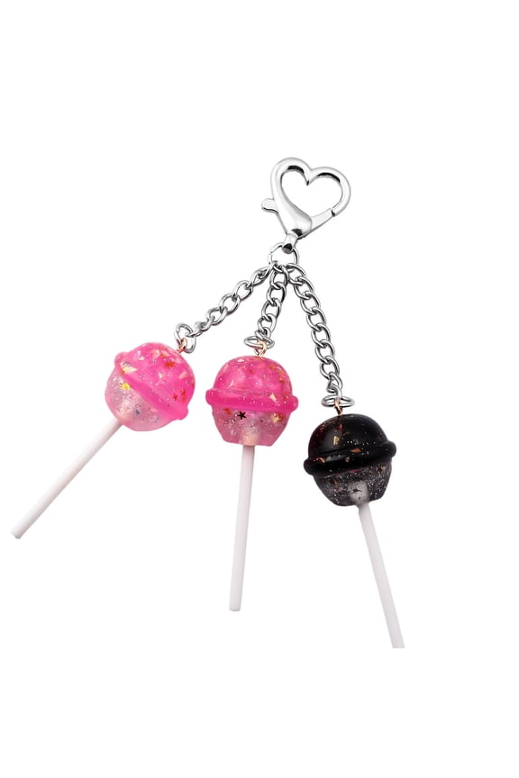 Realistic Lollipop KeychainResin Candy Keyring For Keys Backpack Charm Lightweight Accessory Multiple Colors Available