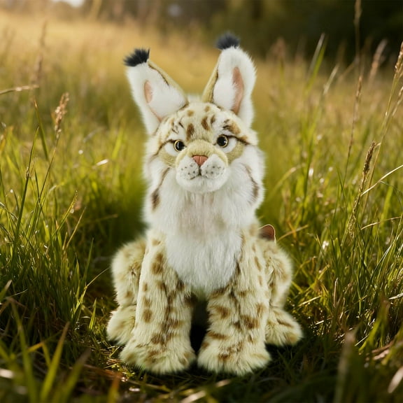 Realistic Lynxes Toy Stuffed Animal Plush Doll Soft Lifelike Wild Cat Plushie Cuddly Kids Gift for Birthday Holiday Bedtime Play Collectible