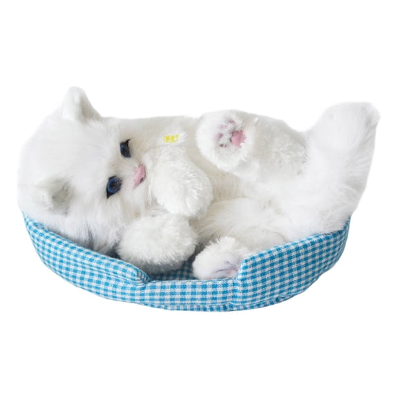 Realistic Meowing Furry Kitty Doll Toy Decoration for Home Bedroom Shelf Car and Kids Adults