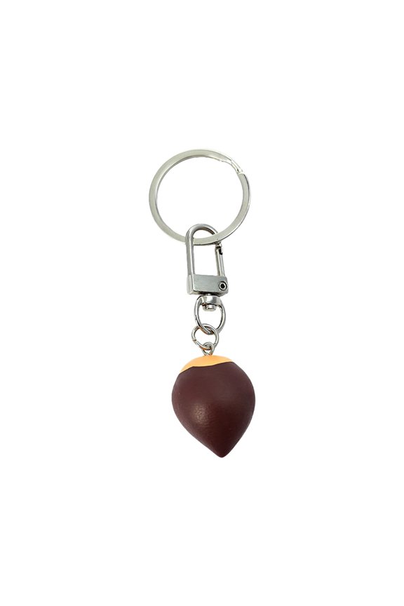Realistic Mini Nut Keychain Rubber Keyring Chestnut Cultural Creative Accessory