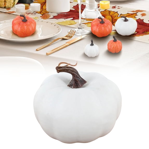 Realistic Mini Pumpkin Decor, Fall Decor Faux Pumpkins, Halloween Thanksgiving Table Centerpiece, Harvest Season Tabletop Ornaments, Autumn DIY Craft Fake Pumpkins for Fall Home Decor,C