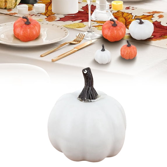 Realistic Mini Pumpkin Decor, Fall Decor Faux Pumpkins, Halloween Thanksgiving Table Centerpiece, Harvest Season Tabletop Ornaments, Autumn DIY Craft Fake Pumpkins for Fall Home Decor,D