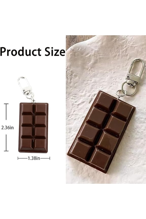 Realistic Mini Simulation Chocolate Bar Keychain, Funny Novelty Food Key Ring, Decorative Purse Charm Gift for Food Enthusiasts