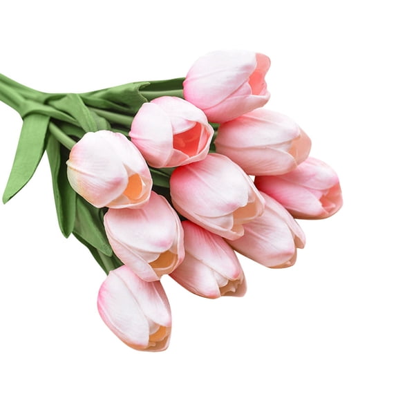 Realistic Mini Tulip Faux Flowers, Lifelike PU Artificial Flower Arrangement for Home, Office, Wedding Decor – No Maintenance