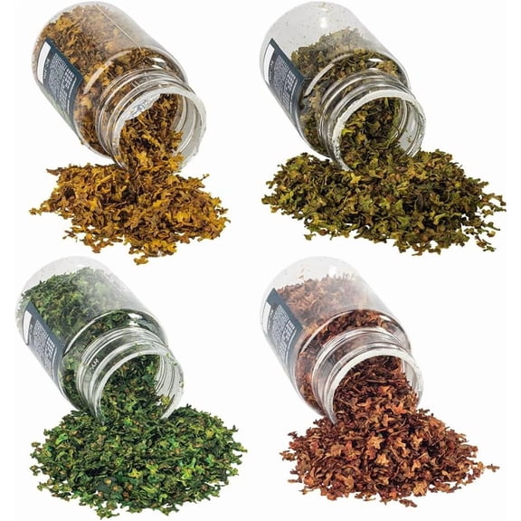 Realistic Miniature Leaves Simulation Leaves for DIY Mini Model Railway Fairy Garden Architecture Diorama Scenery Landscape Layout Diorama Halloween Village Accessories, Pack of 4