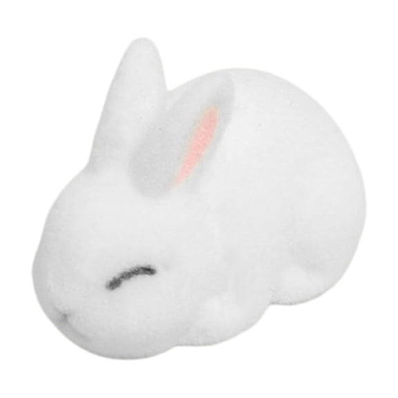 Realistic Miniature Rabbit Figurines Cute Mini Resin Easter Bunny Figures Cake Toppers for DIY Fairy Garden Dollhouse Birthday Gift Moss Landscape Decors,Decoration Bunnies Cake Topper