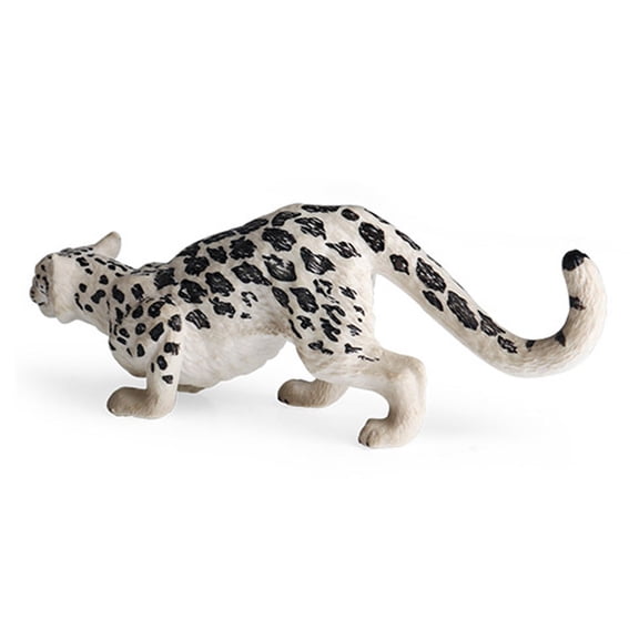 Realistic Model Cheetah Snow Leopard Statue Ornament Desktop Leopard Figures Collection Toy Gift for Children
