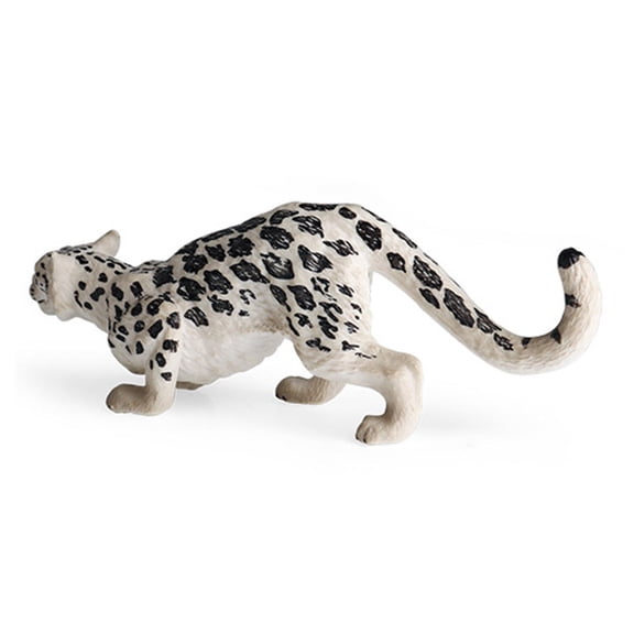 Realistic Model Cheetah Snow Leopard Statue Ornament Desktop Leopard Figures Collection Toy for