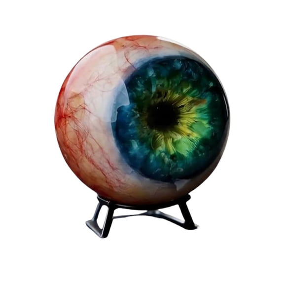 Realistic Monster Eye Decoration Artisan Gothic Eyeball Prop for Haunted House Tabletop Display 4 Inch Cyan