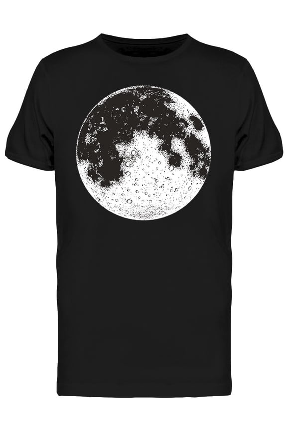 Realistic Moon Sketch T-Shirt Men -Image by Shutterstock, Male x-Large