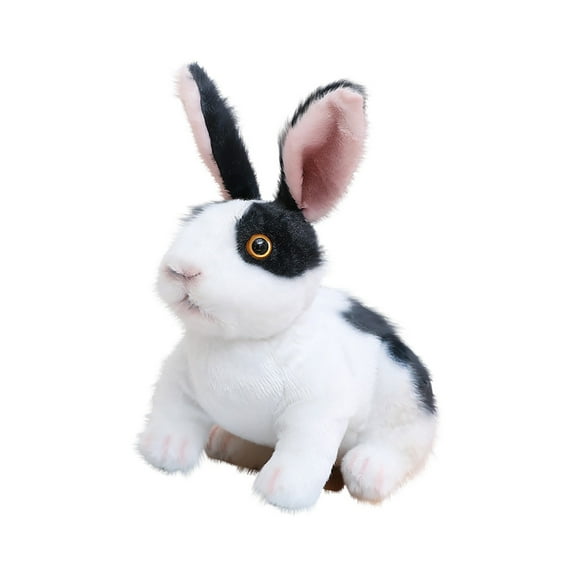 Realistic Moving Bunny Plush - Interactive Hopping Robot Rabbit with Floppy Ears - Lifelike Stuffed Animal with Sound & Motion - Cute Easter Gift (B S)