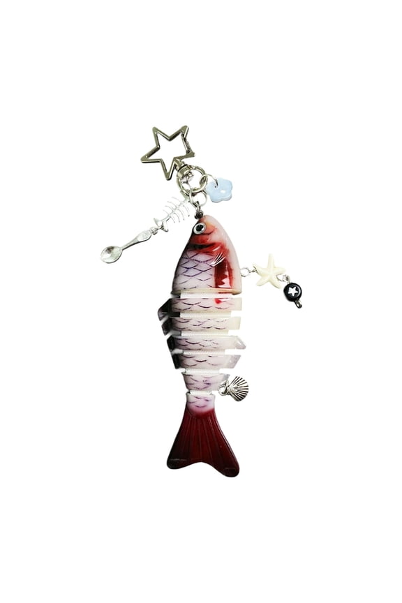 Realistic Moving Fish Lure Keychain Key Holder Decoration For Angling Hobbyists Multidirectional Key Holder Accessory