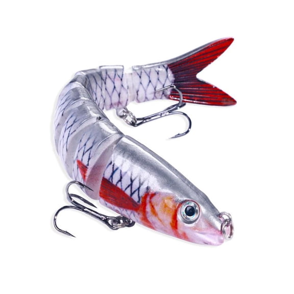 Realistic Multi-Jointed Swimbait Lure 5.27 Inch Lifelike ABS Fishing Bait for Bass Trout and Pike