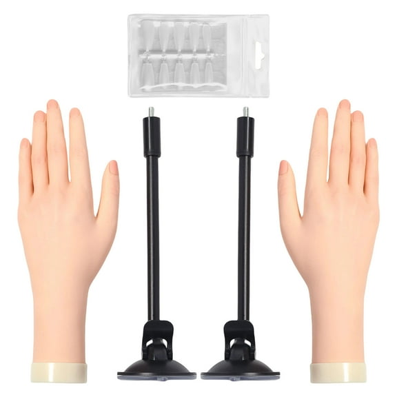 Realistic Nails Practice Hand Model With Replaceable Artificial Tips For Advanced Manicure Skill Development